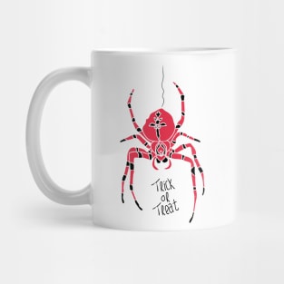 red black spider illustration for halloween Mug